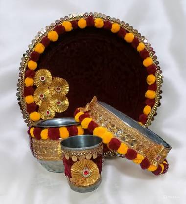 KARWA CHAUTH THALI Karwa Chauth Pooja Thali Set Stainless Steel