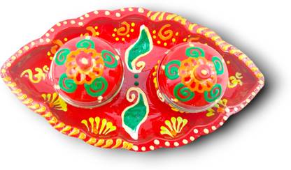 Seven Square Handcrafted Kumkum Chawal Holder Haldi-Kunku karand/Kankavati For Pooja & Havan Stainless Steel