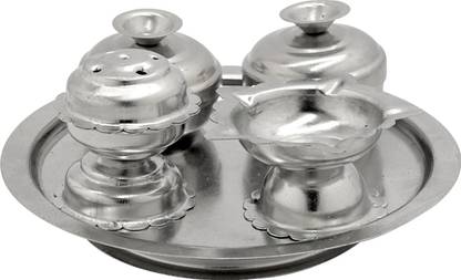 Shubhkart Nitya 4 in 1 Puja Karnada Set - 66 Gm Steel