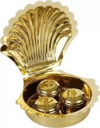 FuerDanni Shell Shape.Haldi Kumkum Big Patra It Also Makes Great Accessory For Everyday Brass