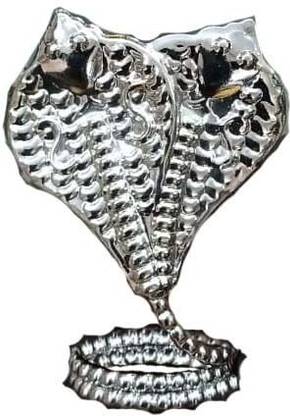 PMW Double Headed -Naga Padakalu - Metal - Pack of 1 - Silver Color - 3 Cm x 3 Cm Silver
