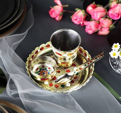 Dhinchak Laddu gopal bhog thali bhagwan bhog puja prasadam Thali 1 Set Steel