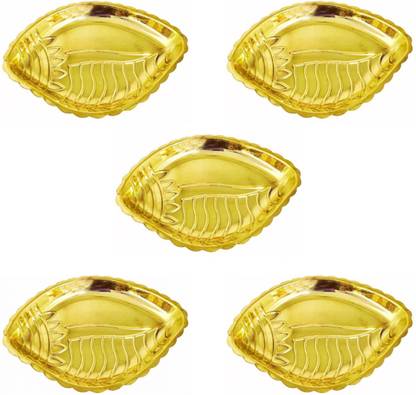 Epoojacart Set of 5 Brass Shank Type Plate - Shank Plate Brass