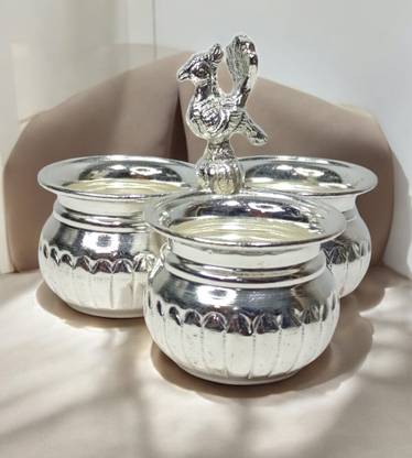 Sigaram Brass 4x3 Inch 3 Cup Panchwala um Kum Bharani Cup For Home Pooja Decore K4489 Brass
