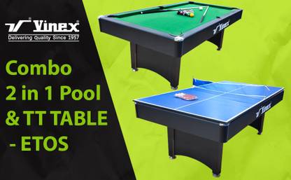 Vinex Pool and TT Table Etos , Combo 2 in 1 Pool and Table Tennis Table Billiards Table