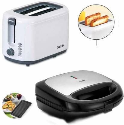 Glen 3022+3019 POP UP TOASTER WITH SNACKS MAKER 700 W Pop Up Toaster