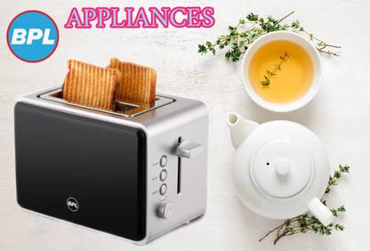 SAHU by BPL BPL 750W 2-Slice Pop-up Toaster Control, Auto pop-up, Slider out Crumb Tray 750 W Pop Up Toaster
