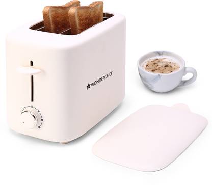 WONDERCHEF Bellagio 2-Slice Toaster with Cover Lid 800 W Pop Up Toaster