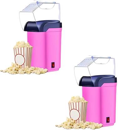 Lipzie Buy 1 Get 1 Automatic Pink Popcorn Machine – Electric Corn Popper 2 L Popcorn Maker