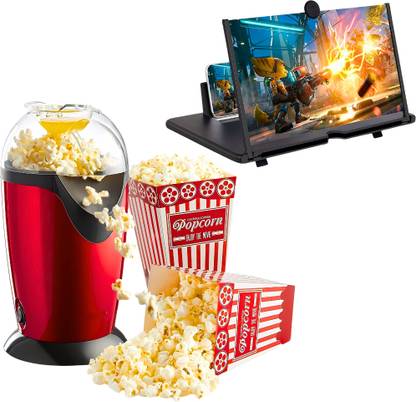 Elevea 15 YEARS WARRANTY Electric Big Popcorn Machine With Screen Magnifier Combo C77 500 g Popcorn Maker