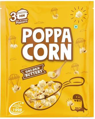 poppacorn Instant Popcorn Hot 'N' Fresh Popcorn, Pouches 35GmsX20Pcs, Golden Buttery Golden Buttery Popcorn