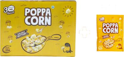 poppacorn Ready to Cook Hot 'N' Fresh Instant Cooker Butter Popcorn 35gX21 Pouches, Golden Buttery Popcorn