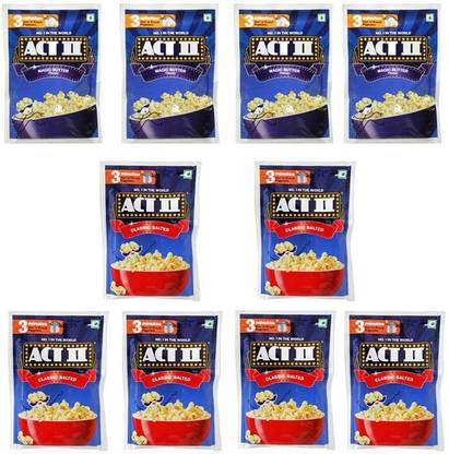 ACT II 4 Magic Butter and 6 Classic Salted FlavourPopcorn,Each 40g (400g,Pack of 10) | Magic Butter, Classic Salted Popcorn