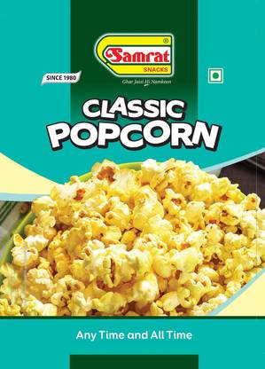 SAMRAT |CLASSIC POPCORN| ANY TIME AND ALL TIME |Ghar Jaisi Hi Namkeen|Snacks|100G| SALTED Popcorn
