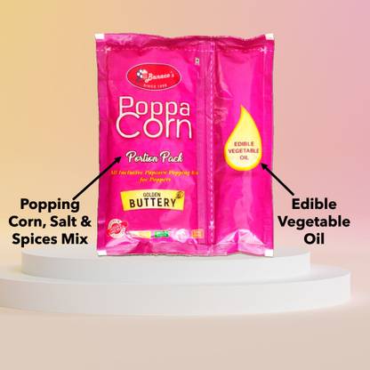 poppacorn Portion Pack All Inclusive Popcorn Popping kit for Poppers 2 in 1 Pack Golden Buttery Popcorn