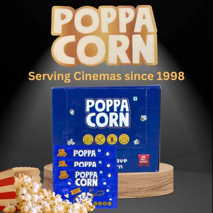 poppacorn Microwave Instant Popcorn, Pouches 33GmsX20Pcs, Natural Salty Natural Salty Popcorn