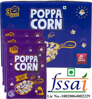 poppacorn Hot 'N' Fresh Instant Cooker Salty Popcorn 35gX20 Pouches Natural Salty Popcorn