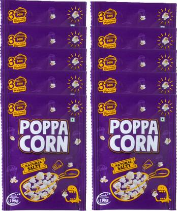 poppacorn Natural Salty Instant Popcorn 35gX10 Pouches Natural Salty Popcorn