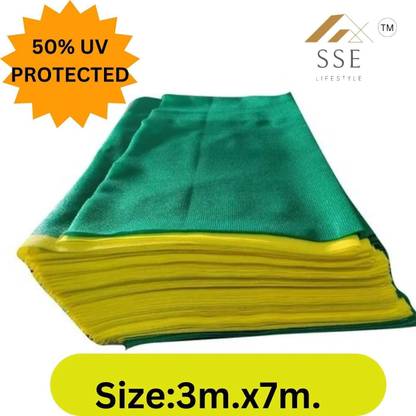 SSE 3mx7 meter 50% Green Shade Net Garden Net/Green Net For Balcony/ Sun Shade Home Portable Green House