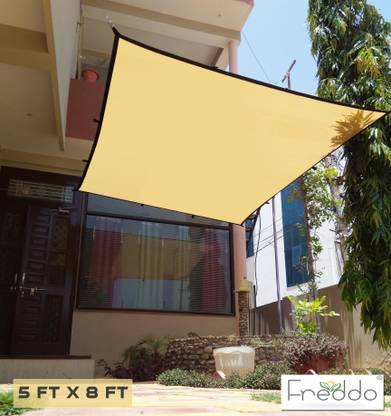 Freddo Polyester Webbing Sun Shade Sails 90% Shading, , 5 ft x 8 ft (Beige Color) Portable Green House