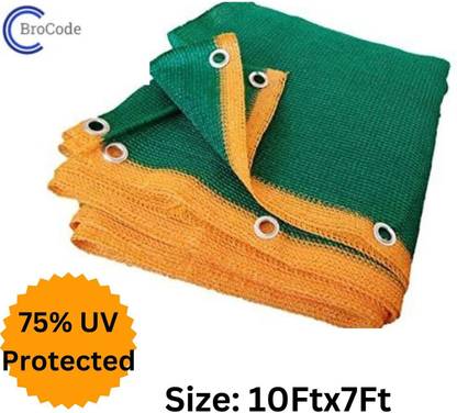 BroCode (10Ftx7Ft)-75% Green Shade Net/ Green Net/ For Balcony/ Garden/ Plants Net Portable Green House