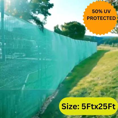 SSE (5Ft'x25Ft')- 50% Green Net, Green Shade net, Green Net for Boundary/Garden Portable Green House