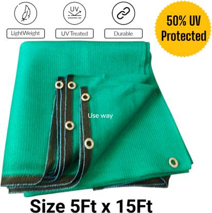 Use way Green Shade Net (5Ft x 15Ft)-50% UV Block multipurpose For Garden/Balcony Portable Green House