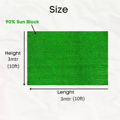 Greenery Green Shade Net(10ft x10ft), 75% Sun Blocking Multipurpose For Plants, Gardening Portable Green House