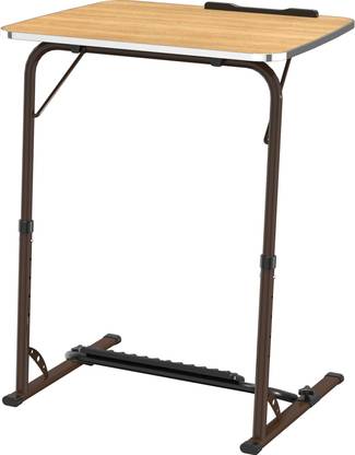TABLE MAGIC Bade XL Size Golden Teak Multipurpose Laptop Table with Footrest Wood Portable Laptop Table