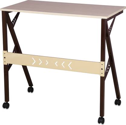 TABLE MAGIC V-Line 80 Maple Computer Desk with Castors Engineered Wood Computer Desk