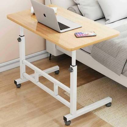 Cisily Mobile Laptop Desk with Wheels, Height Adjustable Table with Wood Top Metal Portable Laptop Table