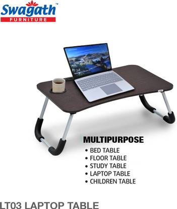 swagath furniture Multipurpose Foldable with Cup Holder, Study , Bed, Portable Wood Portable Laptop Table