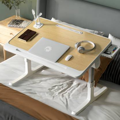 StarAndDaisy ultipurpose Bed Table with USB Hub, Fan, Night Lamp Wood Portable Laptop Table