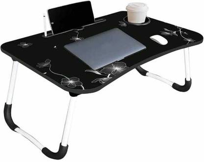 MAKD Multipurpose Foldable with Cup Holder, Study , Bed Wood Portable Laptop Table
