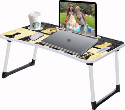 Om Enterprise Multipurpose Foldable with Cup Holder, Study , Bed Wood Portable Laptop Table