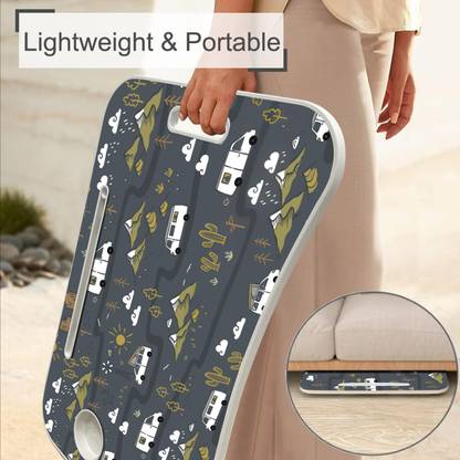 Cloops Foldable Bed Study Table Multifunction Lapdesk for Children Table Wood Portable Laptop Table