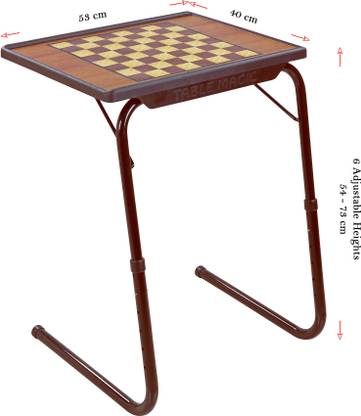 TABLE MAGIC Multipurpose Regular Chess Mate Metal Portable Laptop Table