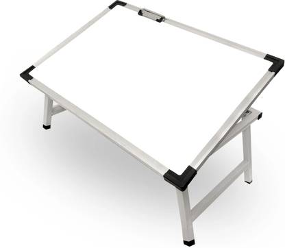 Wishing Clouds Multi Purpose White Board Study Table for Kids with Paper Holding Clip Wood Portable Laptop Table