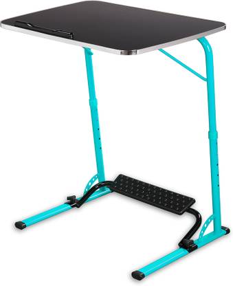 TABLE MAGIC Bade Aqua Blue XL Size Workspace Computer Table with Footrest Engineered Wood Computer Desk