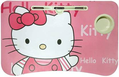 The Haridham Enterprise KITTY MULTIPURPOSE FOLDABLE WITH CUP HOLDER , STUDY & LAPTOP TABLE Wood Portable Laptop Table