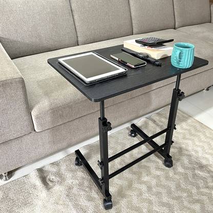 KAWACHI Portable Height Adjustable Bedside Patient Tray Overbed Laptop Study Table Wood Portable Laptop Table
