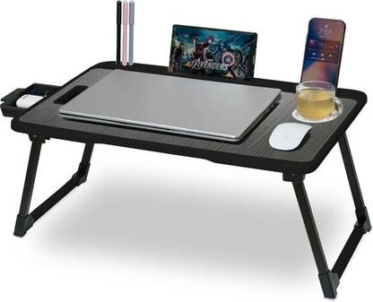 VRTREND Multipurpose Foldable with Cup Holder, Study , Bed Wood Portable Laptop Table