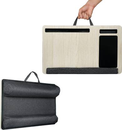 Unimos Lap Desk with Cushion, Mouse Pad & Mobile Slot - Comfortable, Multifunctional Wood Portable Laptop Table