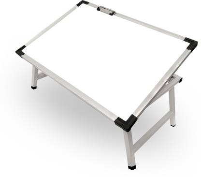 Wishing Clouds Multi Purpose White Board Study Table for Kids with Paper Holding Clip Wood Portable Laptop Table