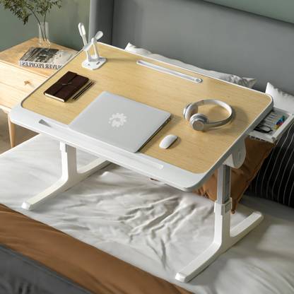 StarAndDaisy Multipurpose Bed Table with USB Hub, Fan, Night Lamp Wood Portable Laptop Table