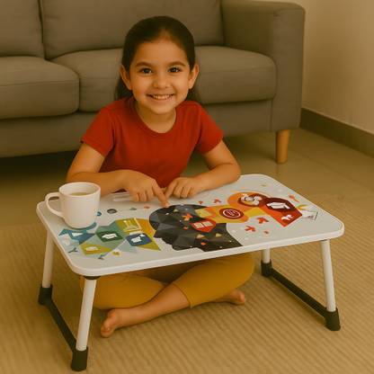 Outpack Laptop Multipurpose Table for Kids & Office | Foldable Bed Desk for Study & Work Wood Portable Laptop Table