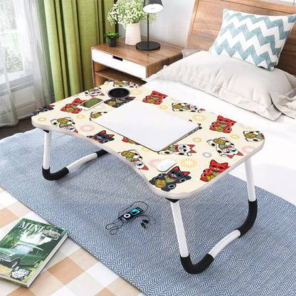 KAIZONE Study Table for Students Foldable, Portable & Lightweight Mini Table For Reading Wood Portable Laptop Table