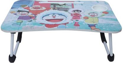 Floresta Wud DORAEMON ADVENTURE Design Folding Multi Use Table With Tablet & Cup Holder || Wood Portable Laptop Table