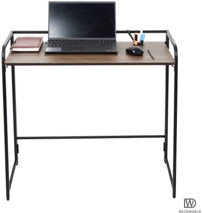 Decoworld Foldable Study Table | Wooden Top and Metal Legs | Multipurpose Foldable Desk | Metal Portable Laptop Table