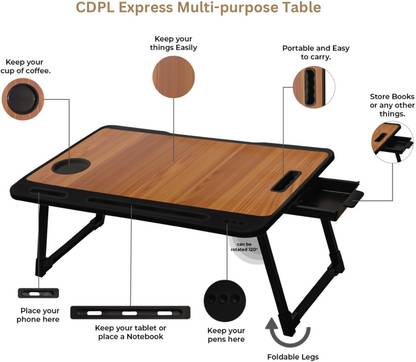 FurniGully Foldable multipurpose Table Plastic Portable Laptop Table